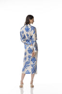 Dress | Polyester Satin Stretch | Kirari Dessin | Ocean Bloom - shop_name