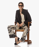 Pantalon | Satin Viscose Dessin | Pataky Dessin | Ink Blossom