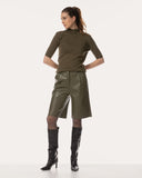 Short | Vegan Leather | Kaori | Khaki Green