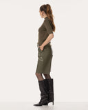 Short | Vegan Leather | Kaori | Khaki Green