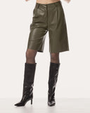 Short | Vegan Leather | Kaori | Khaki Green