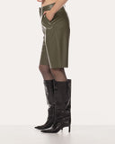 Short | Vegan Leather | Kaori | Khaki Green