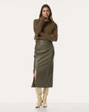 Skirt | Vegan Leather | Kokone | Khaki Green