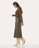 Skirt | Vegan Leather | Kokone | Khaki Green