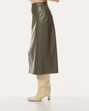 Skirt | Vegan Leather | Kokone | Khaki Green