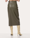 Skirt | Vegan Leather | Kokone | Khaki Green